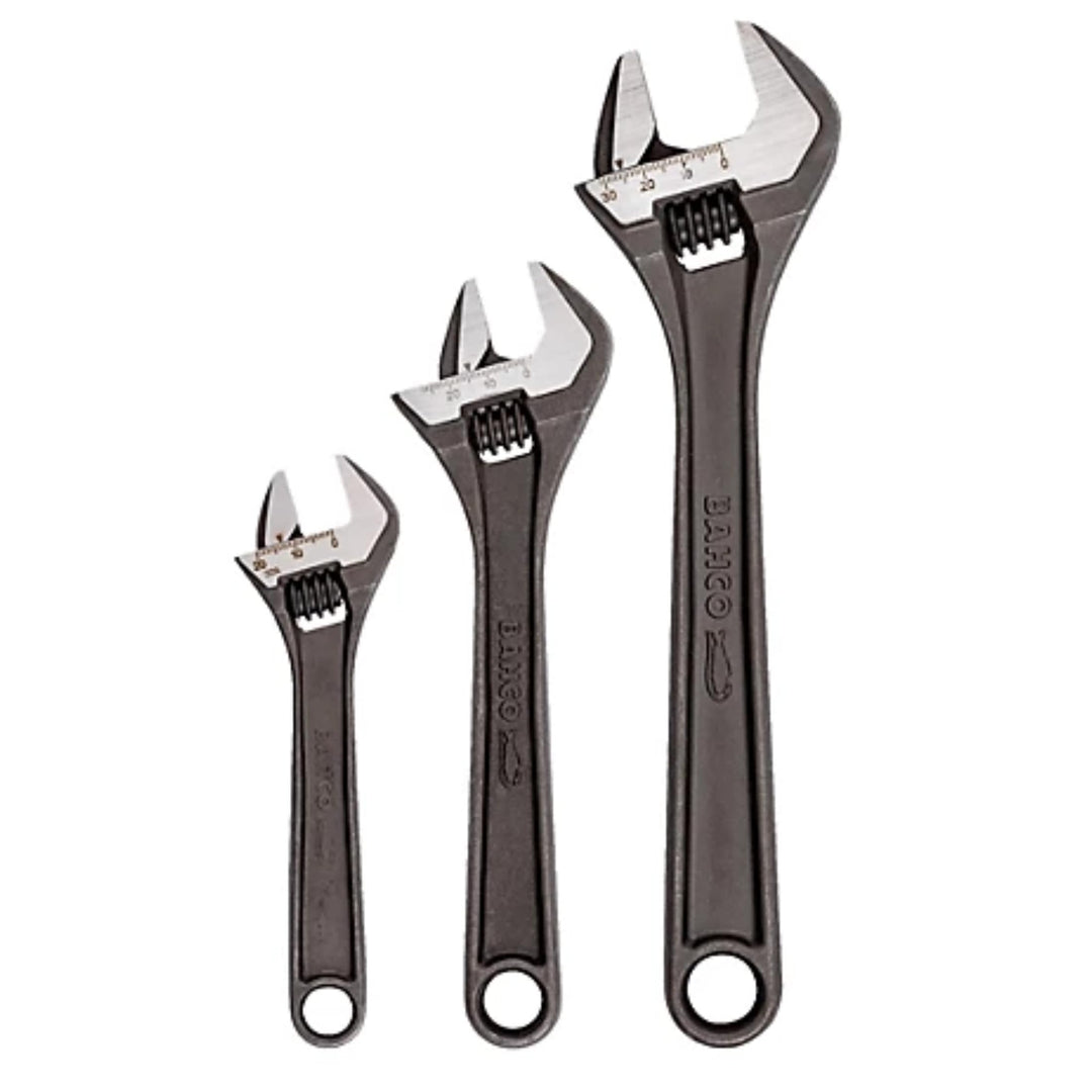Bahco ADJUST 3 Rollgabelschlüssel Set 3-teilig, 16 degree head angle. 1 Schwarz, 1 Schwarz