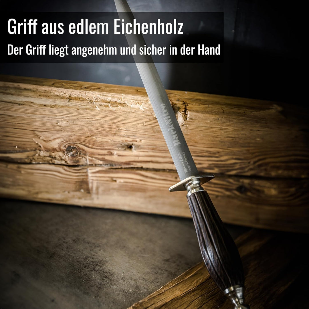 F. DICK Wetzstab, DarkNitro (Wetzstahl 30 cm Spezialbeschichtung für hohen Abtrag, harte Messer Mess