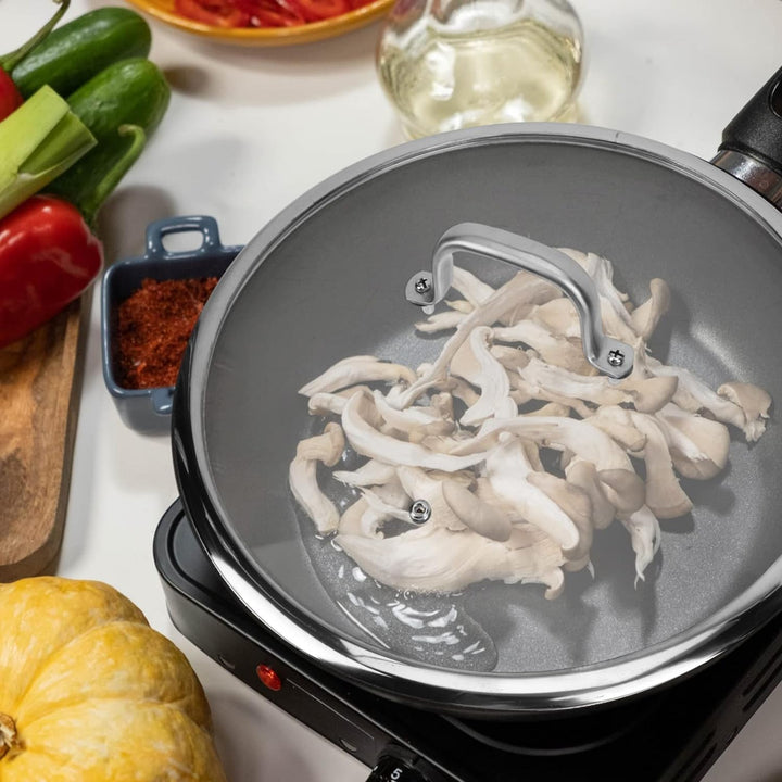 BESTonZON Topfdeckel Pfanne Deckel Edelstahl Bratpfanne Deckel Hitzebeständig Hot Pot Deckel Univers
