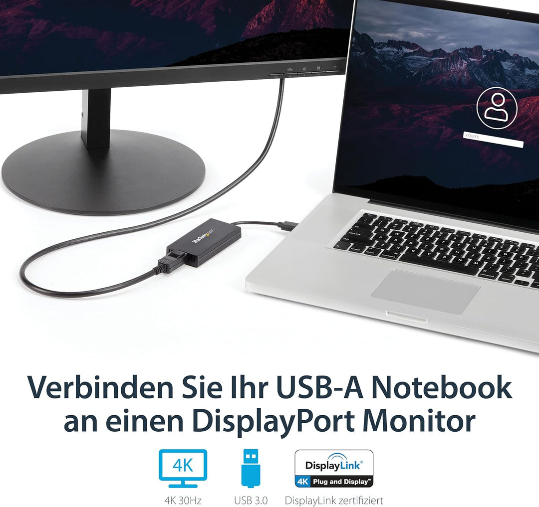 StarTech.com USB 3.0 auf DisplayPort Adapter - 4K 30Hz Ultra HD - DisplayLink zertifiziert - USB Typ