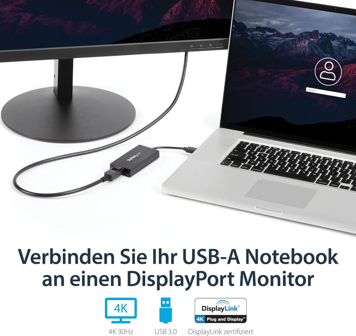 StarTech.com USB 3.0 auf DisplayPort Adapter - 4K 30Hz Ultra HD - DisplayLink zertifiziert - USB Typ