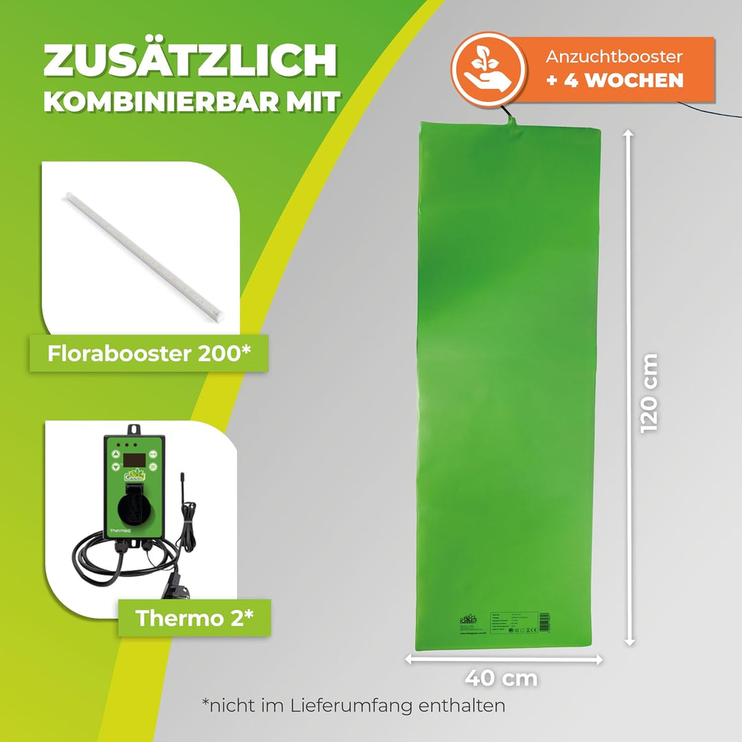 BioGreen Anzuchtbooster Heizmatte für Pflanzen | 40 x 120 cm | 85 Watt | wasserdichte Wärmeplatte |