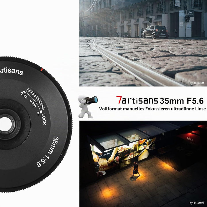7artisans 35 mm f5.6 Vollrahmen manueller Fokus ultradünnes Objektiv für Nikon spiegellose Kamera Z6