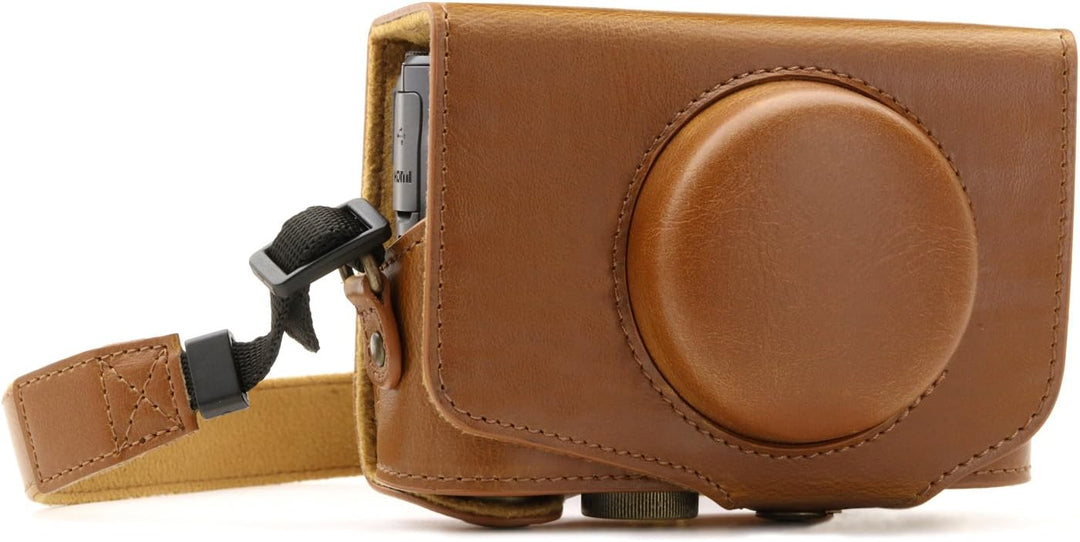 MegaGear MG1175 Canon PowerShot SX740 HS, SX730 HS Ever Ready Leder Kameratasche - Hellbraun, Hellbr