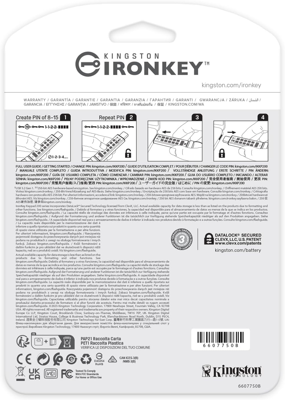Kingston IronKey Keypad 200 Typ-C Hardware-verschlüsselter USB-Stick FIPS 140-3 Level 3 (ausstehend)