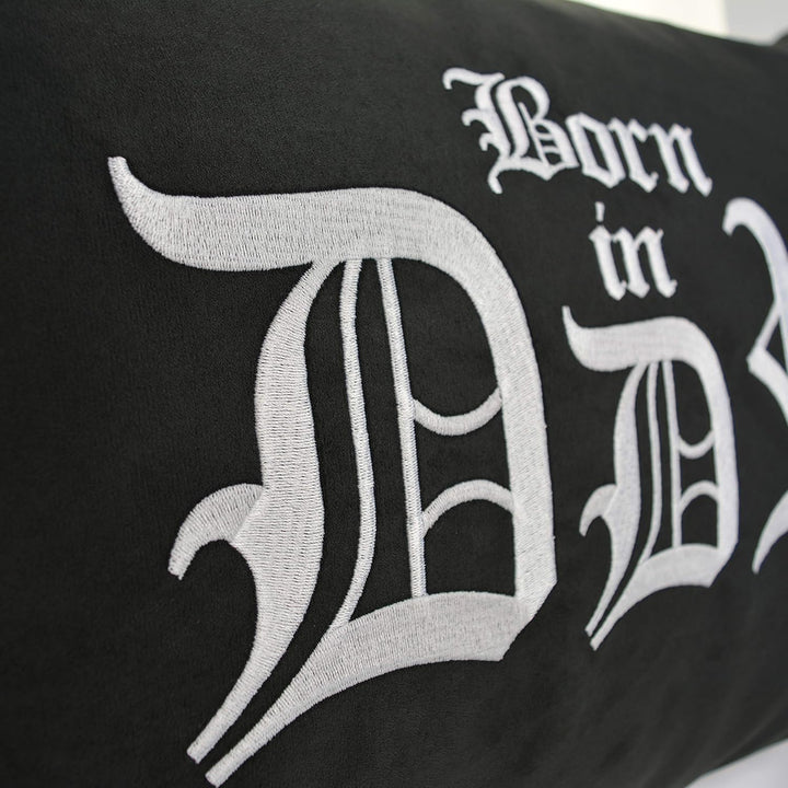 EXPRESS-STICKEREI Born in DDR Kissen mit Spruch | DDR Geschenk Artikel Ossi Ostdeutschland Wohnzimme