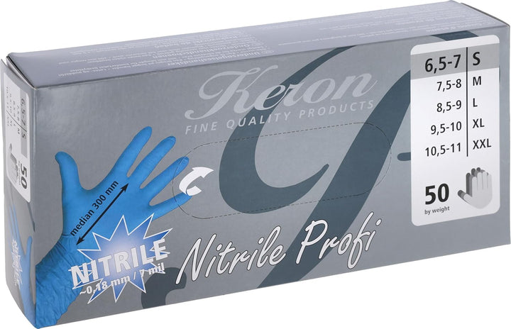 Kerbl 15384 Keron Nitrilhandschuhe, 8mil, 300mm, Grösse XXL, 50 Stück