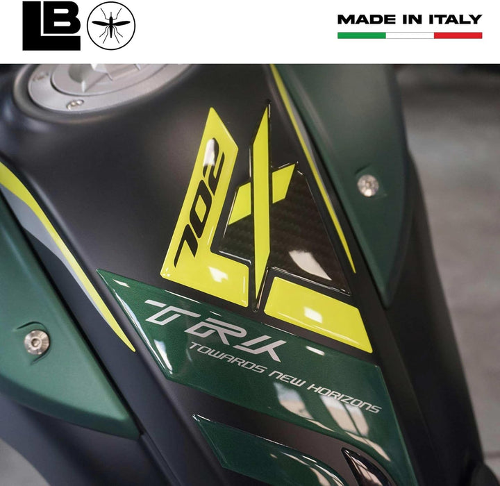 LABELBIKE 3D Aufkleber Motorrad Tankpad kompatibel mit Benelli | TRK 702X 2023-2025, Harzschutz, Kra