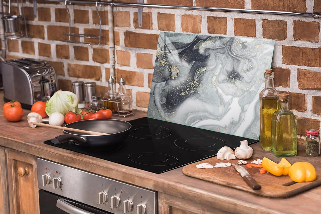 TMK ArtDeko Herdabdeckplatte 70x52 cm 1-teilig Ceranfeldabdeckung Induktion Herdschutz Spritzschutz