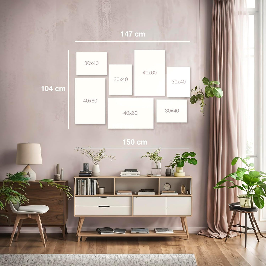Novart Wandbilder Banksy Collage - KOMPLETT AUFHÄNGFERTIG - Street Art Wohnzimmer Büro Loft - 7 Mode