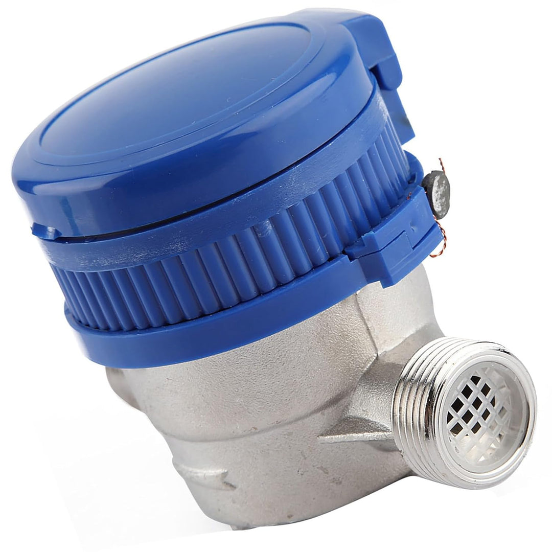 1/2 Zoll Wasserzähler, 15mm Geeicht Gartenwasserzähler, Kaltwasser Zapfhahnzähler mit Armaturen Schu
