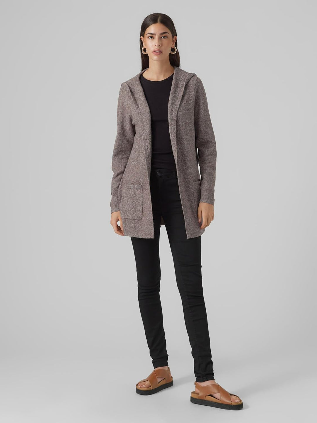 VERO MODA Female Strickjacke VMDOFFY Strickjacke S Coffee Bean/Detail: Melange, S Coffee Bean/Detail