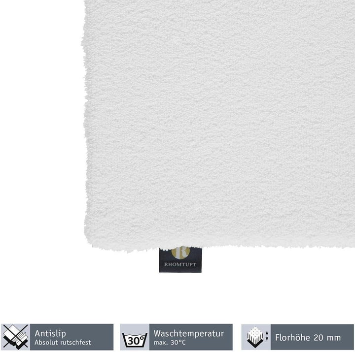 Rhomtuft Badteppiche Square Weiss - 01 Toilettenvorlage mit Ausschnitt 55x60 cm, Toilettenvorlage mi