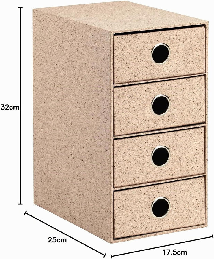Rössler SOHO 4er Schubladenbox aus Papier | Büro Organizer Schreibtisch | Schubladen Organizer Büro