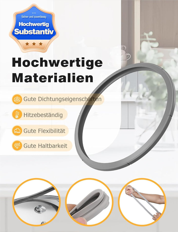 Mellbree 22cm Dichtungsring für Fissler, 2 Stück Schnellkochtopf Ersatzteile für Fissler Schnellkoch