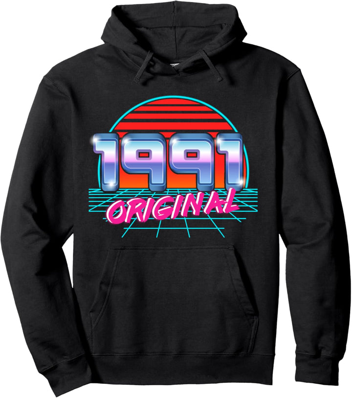 Original 1991 Retro 32. Geburtstag Vaporwave Style 32 Jahre alt Pullover Hoodie