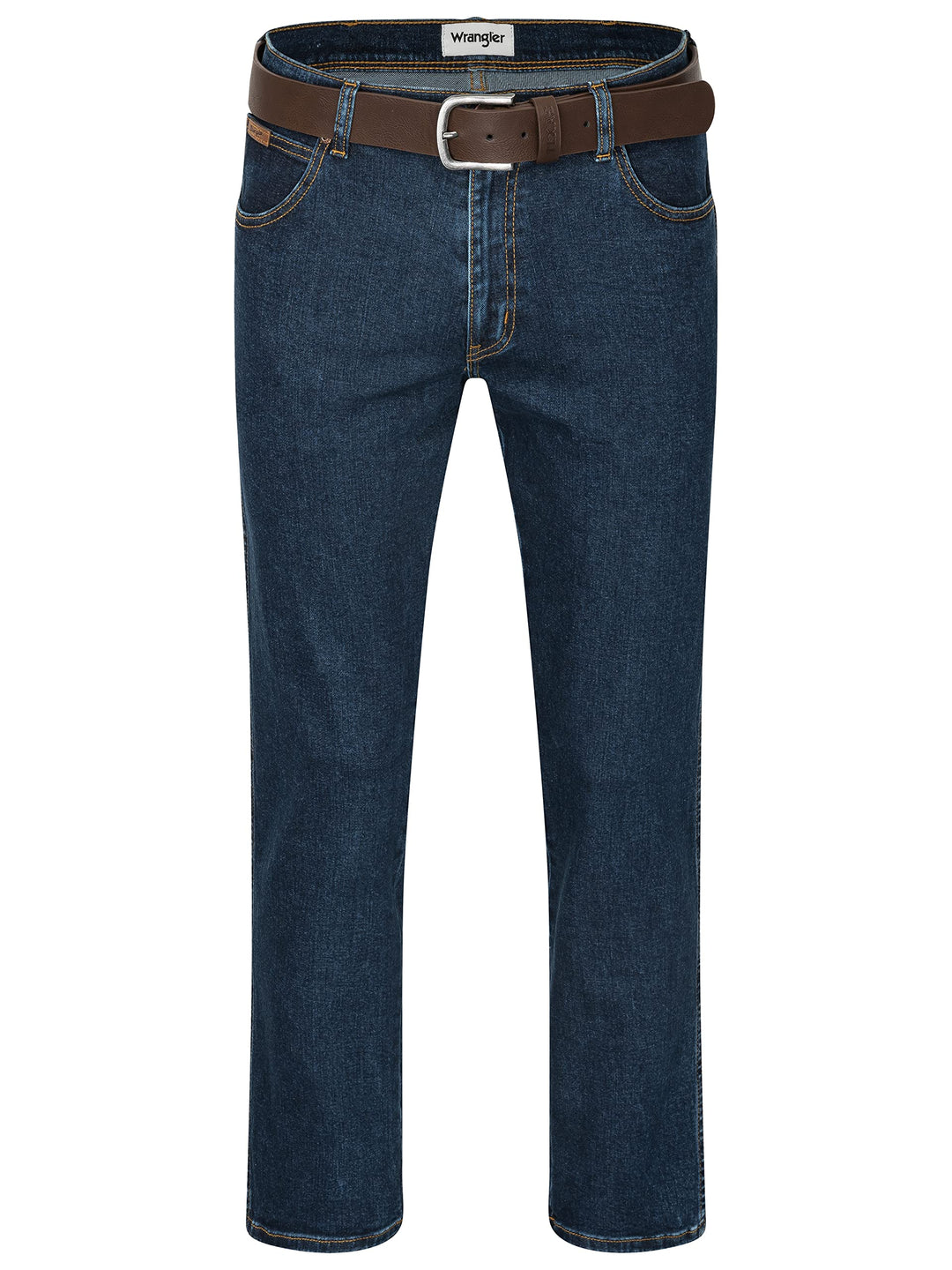 Wrangler Texas Stretch Herren Jeans Regular Fit inkl. Gürtel 33W / 30L Darkstone-braun, 33W / 30L Da