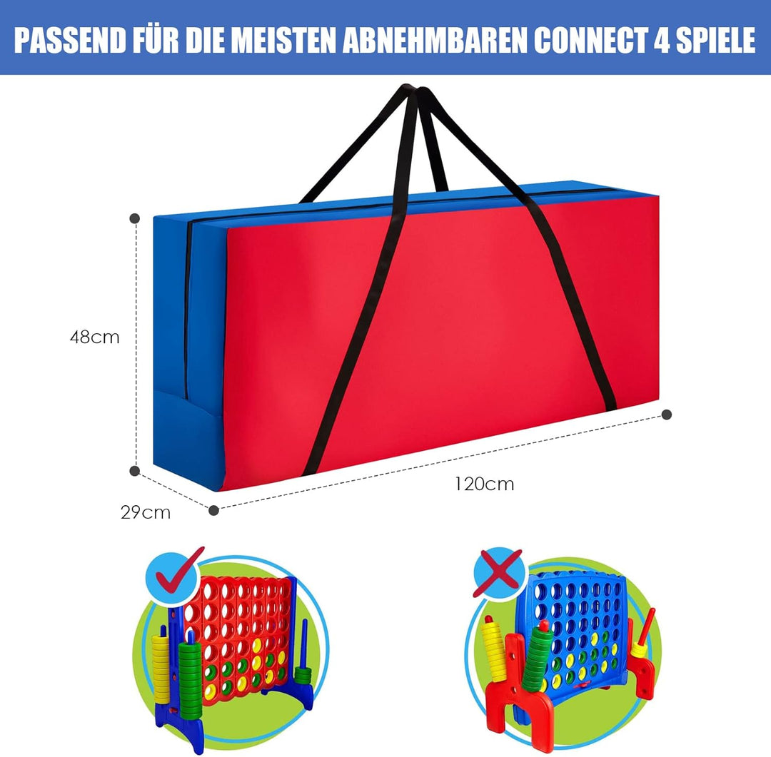 COSTWAY 4 gewinnen Spielaufbewahrungstasche, Tragetasche für Jumbo 4 Gewinnspiel-Tragetasche mit erg