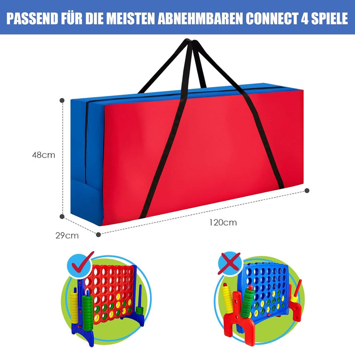 COSTWAY 4 gewinnen Spielaufbewahrungstasche, Tragetasche für Jumbo 4 Gewinnspiel-Tragetasche mit erg