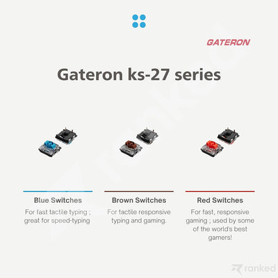 Ranked Gateron ks-27 Low-Profile-Tastenschalter für mechanische Gaming-Tastaturen | Plate Mounted (G