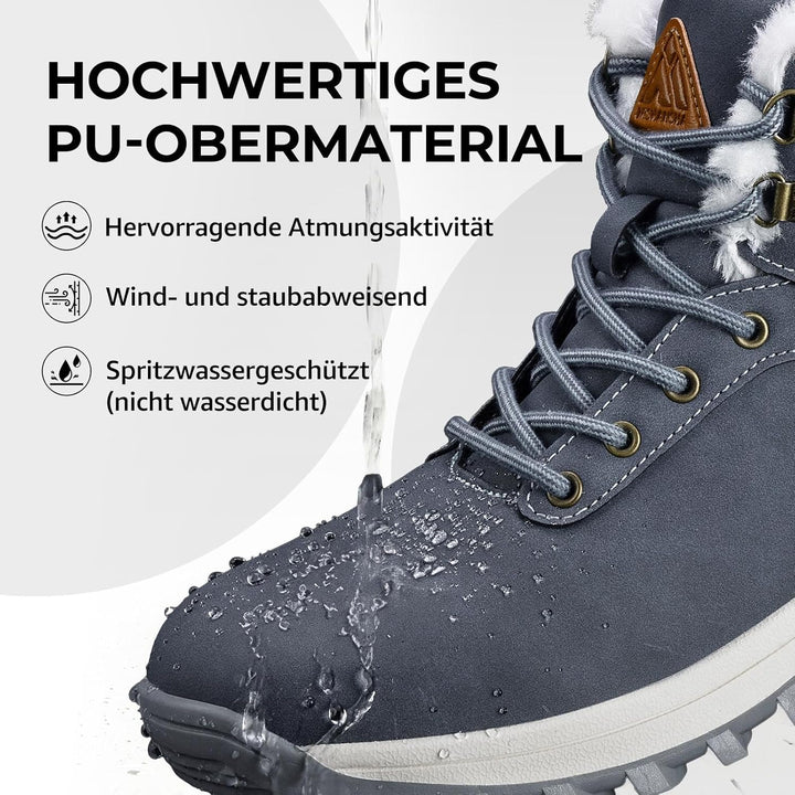 Mishansha Unisex Winterschuhe Herren Warme Gefütterte Winterstiefel Damen Wasserabweisend Wanderschu