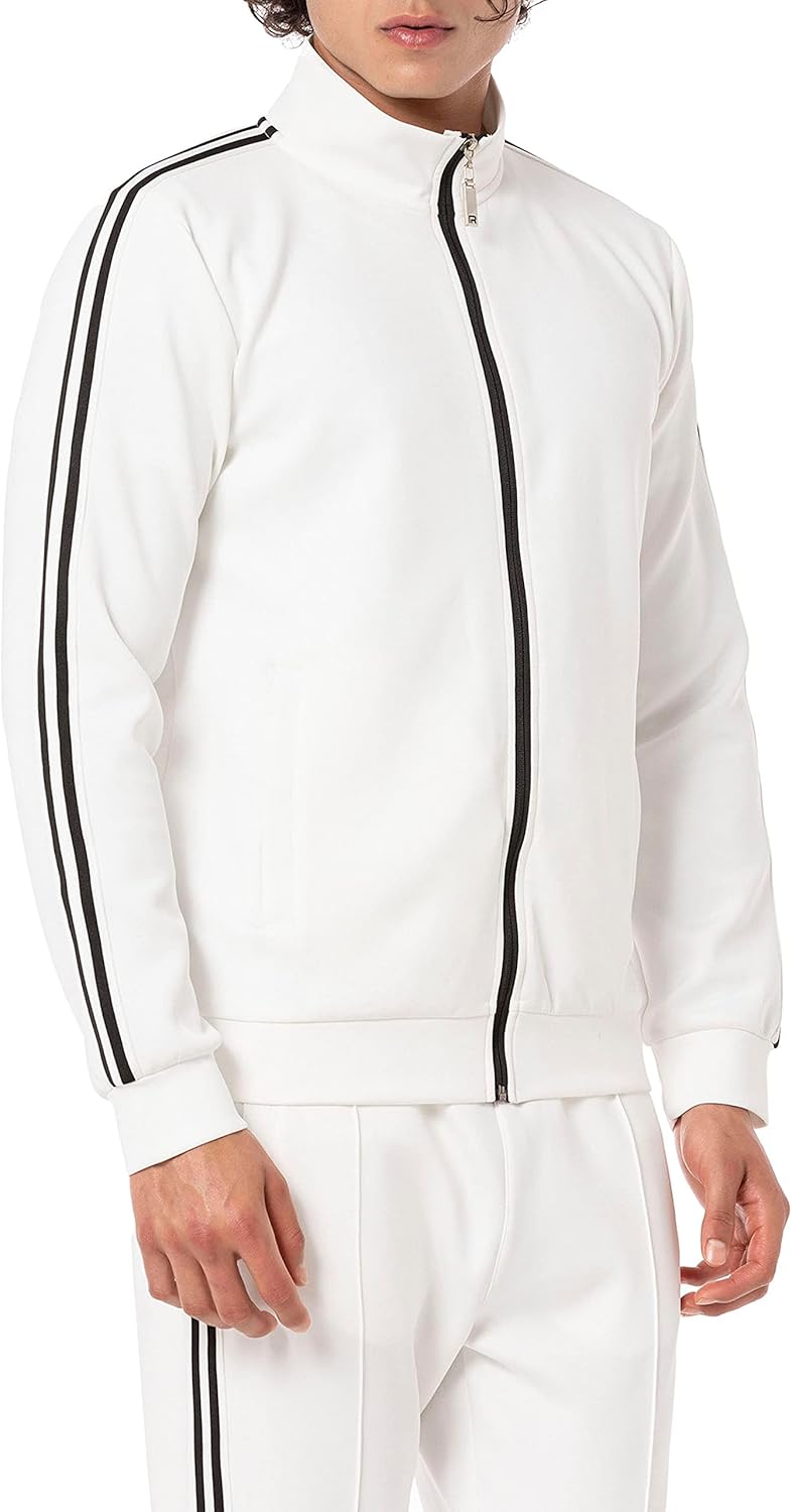 Redbridge Herren Sweatjacke mit Reissverschluss Sweatshirt Trainingsjacke S Ecru, S Ecru