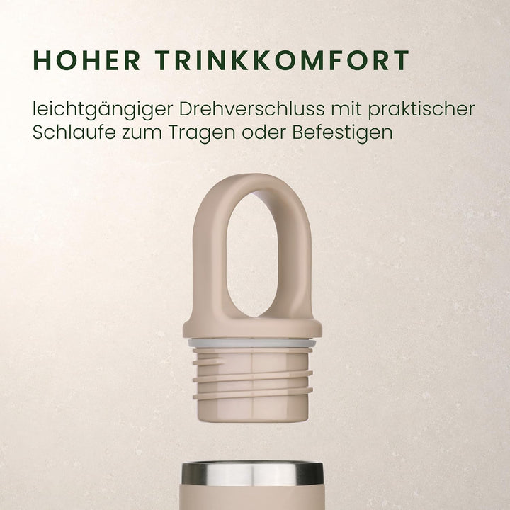 Groenenberg Trinkflasche Edelstahl 500ml oder 750ml | 100% Auslaufsicher | Thermosflasche Kohlensäur
