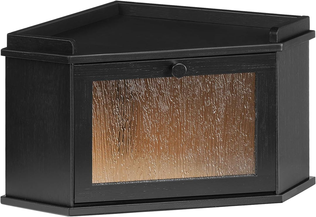 HOOBRO Brotkasten Bambus mit Gewellter Acryltür, Brotbox, Brotaufbewahrung für Brötchen und Gebäck,