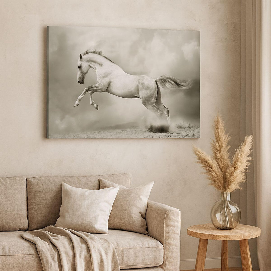 ARTTOR Bilder auf Leinwand 100x70cm Leinwandbild mit Rahmen Pferd Tier Gross Wanddeko Bild Schlafzim