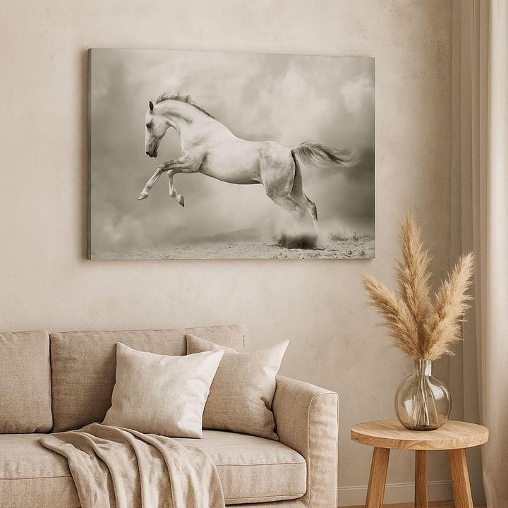 ARTTOR Bilder auf Leinwand 100x70cm Leinwandbild mit Rahmen Pferd Tier Gross Wanddeko Bild Schlafzim