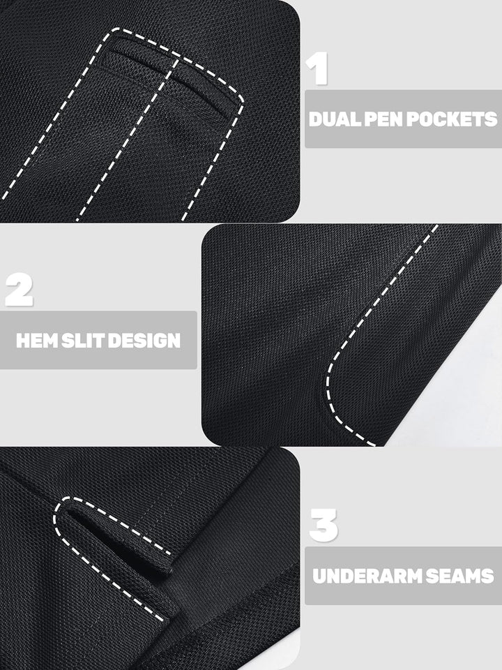 TACVASEN Herren Poloshirt Langarm Golf Tshirts Tactical Shirt Leicht Atmungsaktiv Freizeitshirts mit