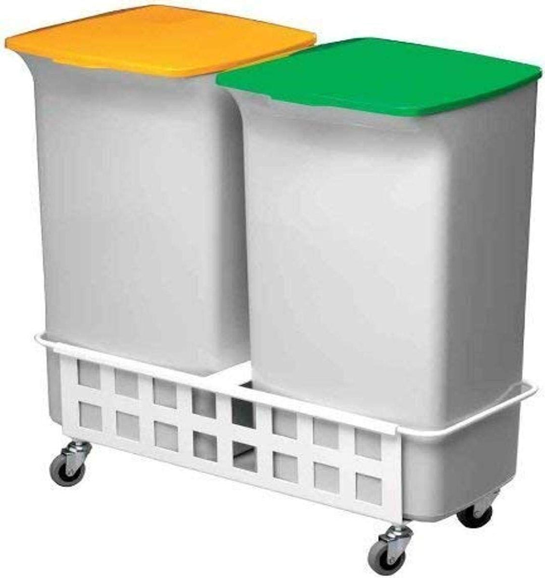 Durable Fahrwagen Durabin Square Trolley Duo für zwei 40 Liter, weiss, 1801622010, 40 l