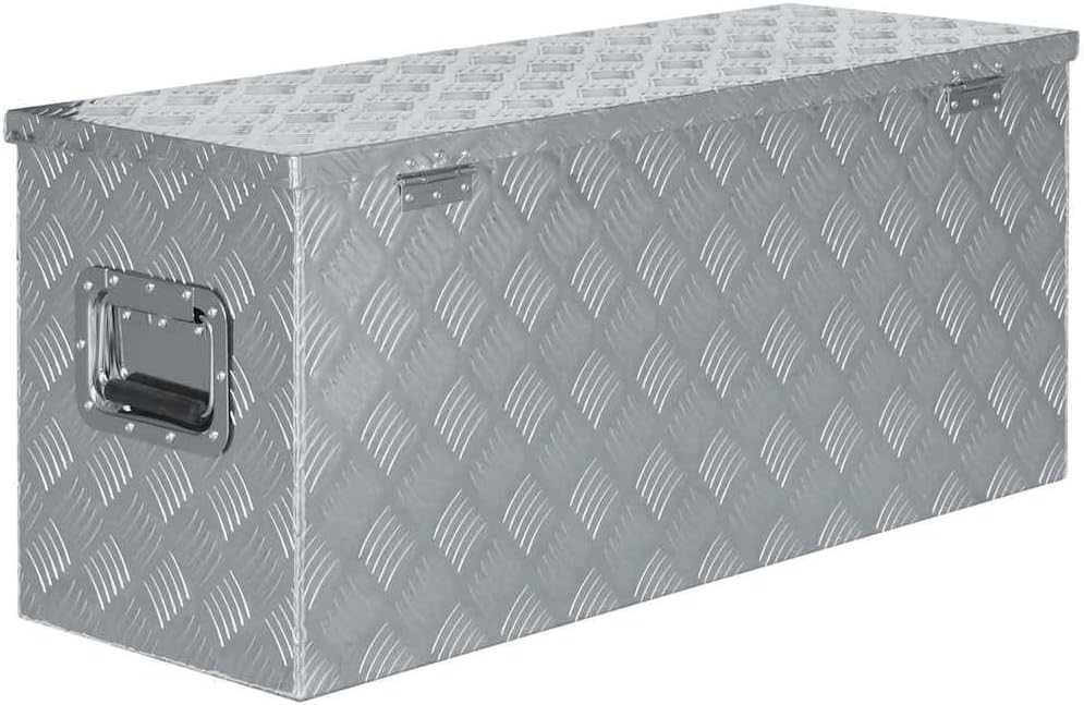 vidaXL Aluminiumkiste 90,5x35x40cm Alu Box Koffer Werkzeugbox Transportkiste 90.5 x 35 x 40 cm Silbe
