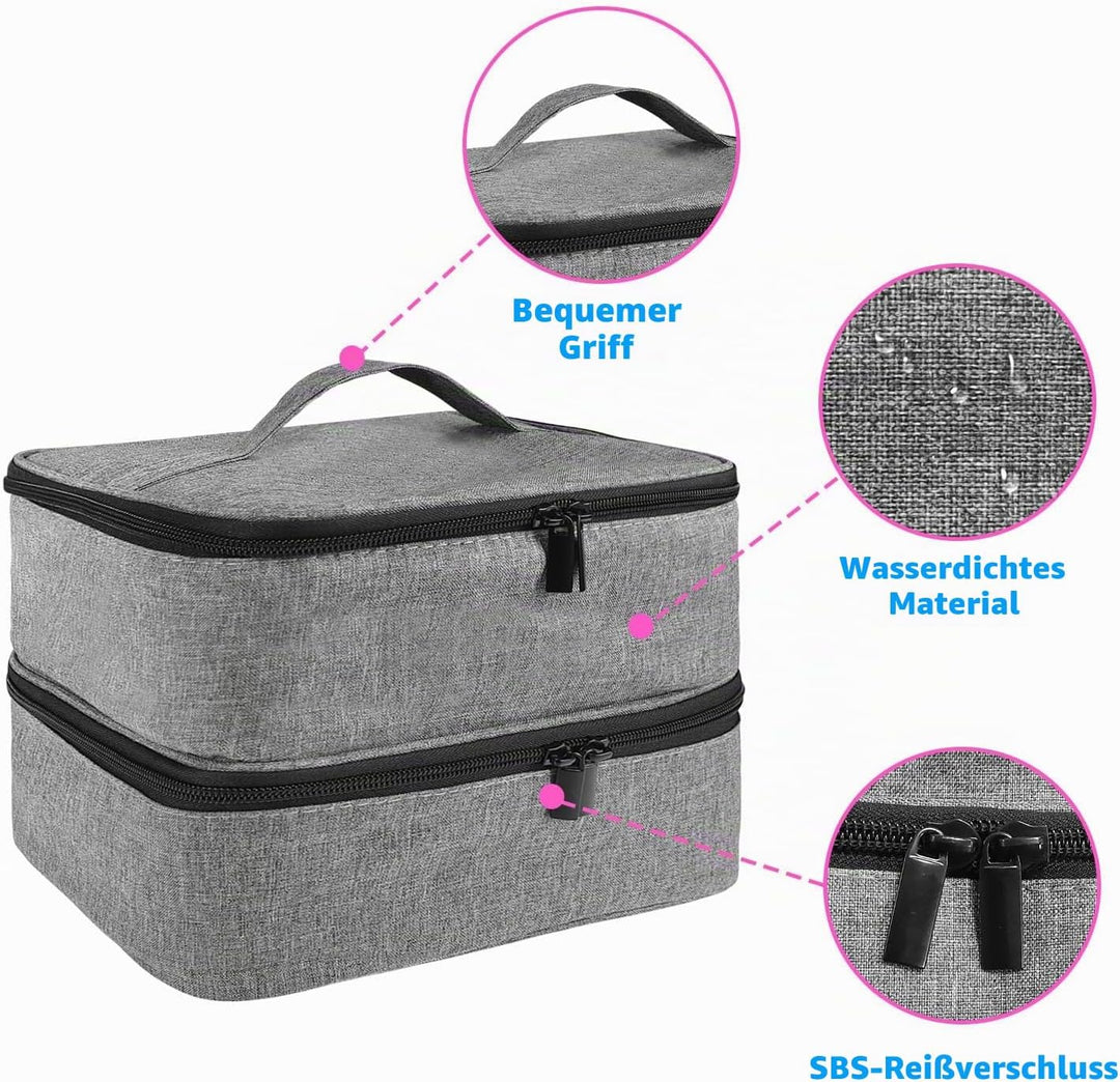Nagellack Organizer Tasche, Doppelschicht Nagellack Aufbewahrung Box, Organizer Koffer für Nageldesi