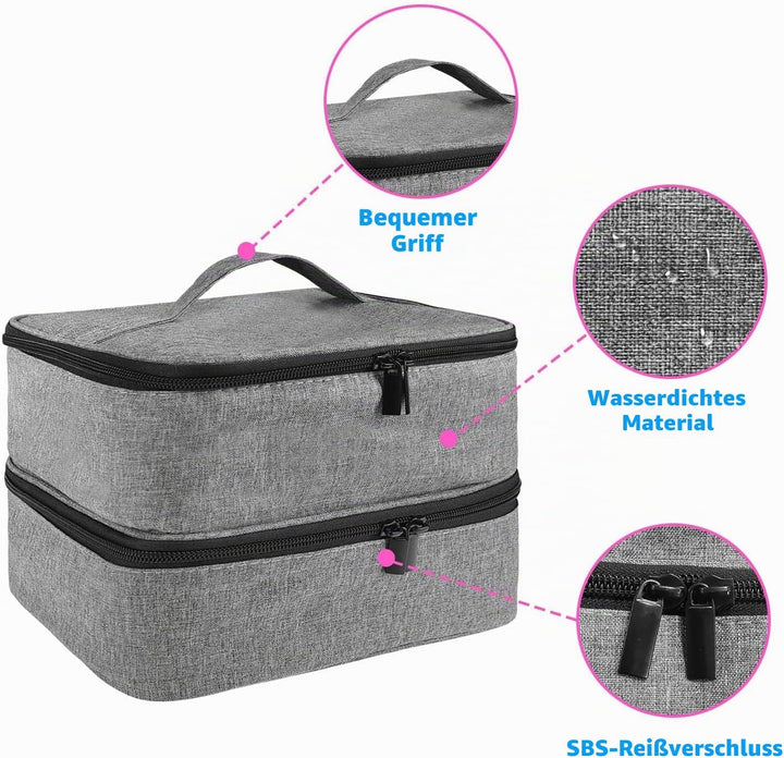 Nagellack Organizer Tasche, Doppelschicht Nagellack Aufbewahrung Box, Organizer Koffer für Nageldesi