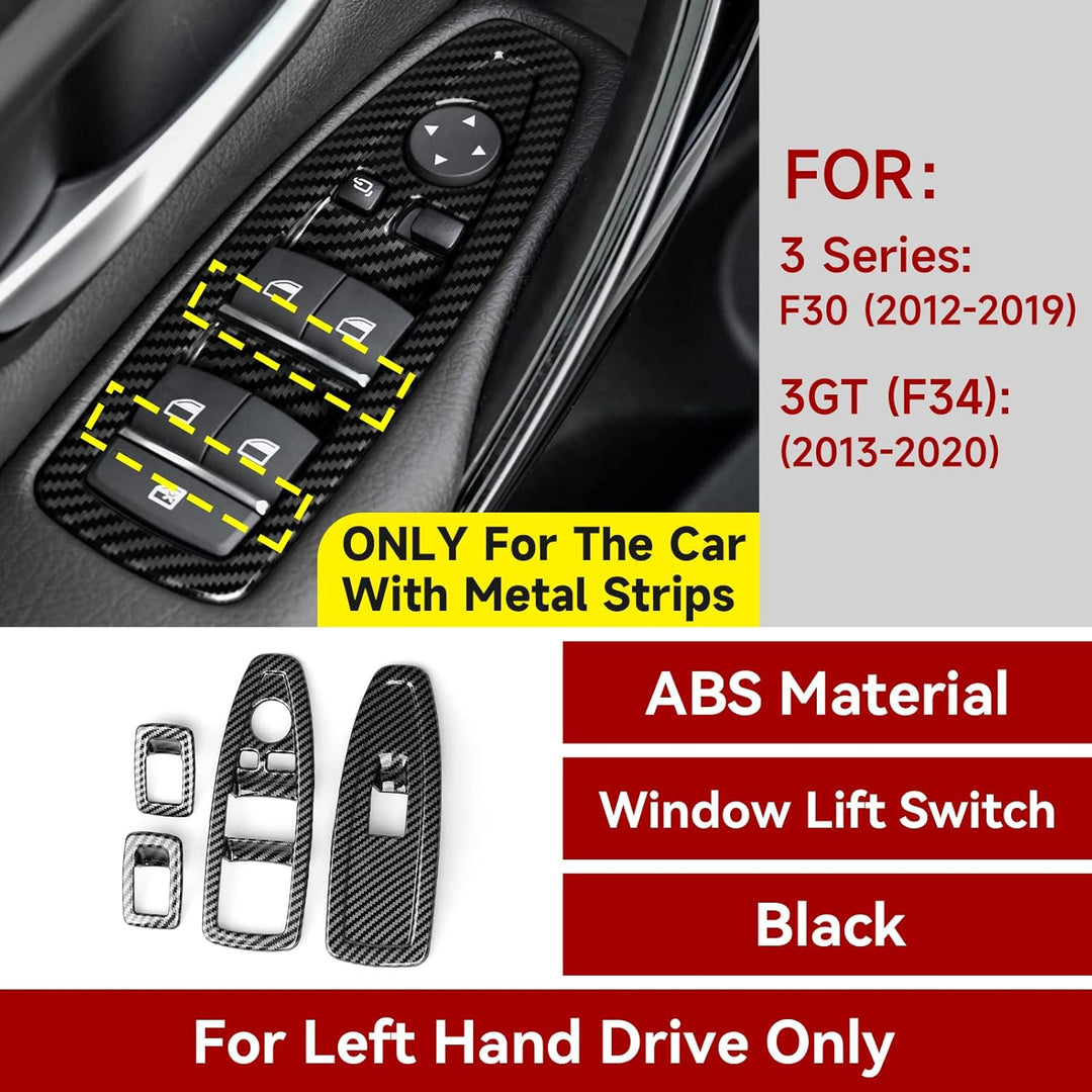 4PCS Auto Fenster Schalter Abdeckung Cover Carbon Fiber Aufkleber ABS Fenstersteuerungsschalter komp