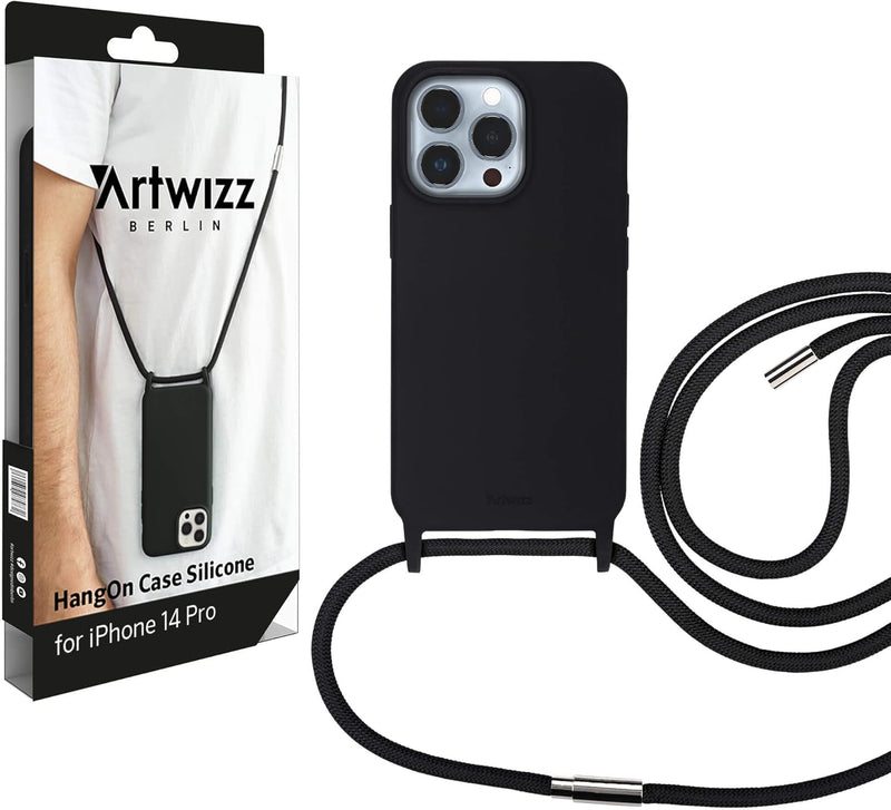 Artwizz HangOn Case kompatibel mit iPhone 14 Pro - Elastische Schutzhülle aus Silikon als Handykette