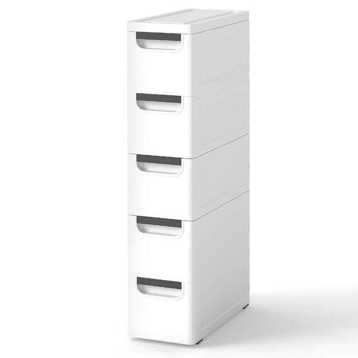 Schmaler Badezimmerschrank auf Rollen, Schmaler Badezimmerschrank mit 3/4/5 Schubladen, Mobiler Schu