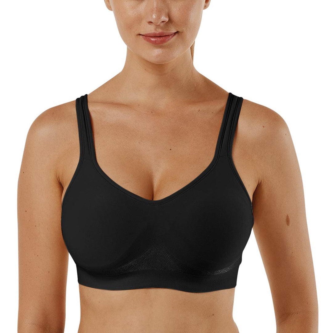 Vertvie Damen 1/2/3er Set Sport BH Einfarbig Ohne Bügel Bustier Klassische Bequem Stretch Bra Mittle