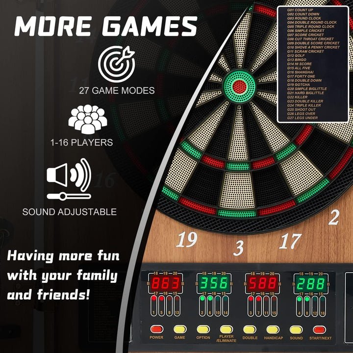 Brovamo Dartscheibe, Dekoratives Dartscheiben-Schrank-Set [12*Soft Tip Darts], Elektronische Dartsch