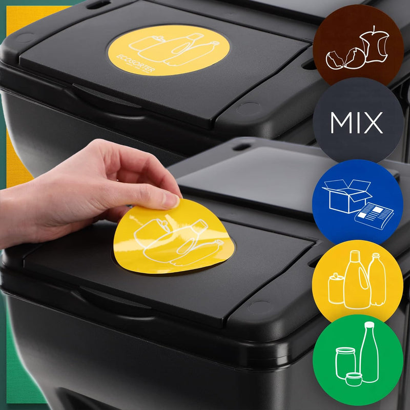 KADAX Mülltrennsystem, modularer Mülleimer aus Kunststoff, Recycling-Eimer für die Küche und das Bad