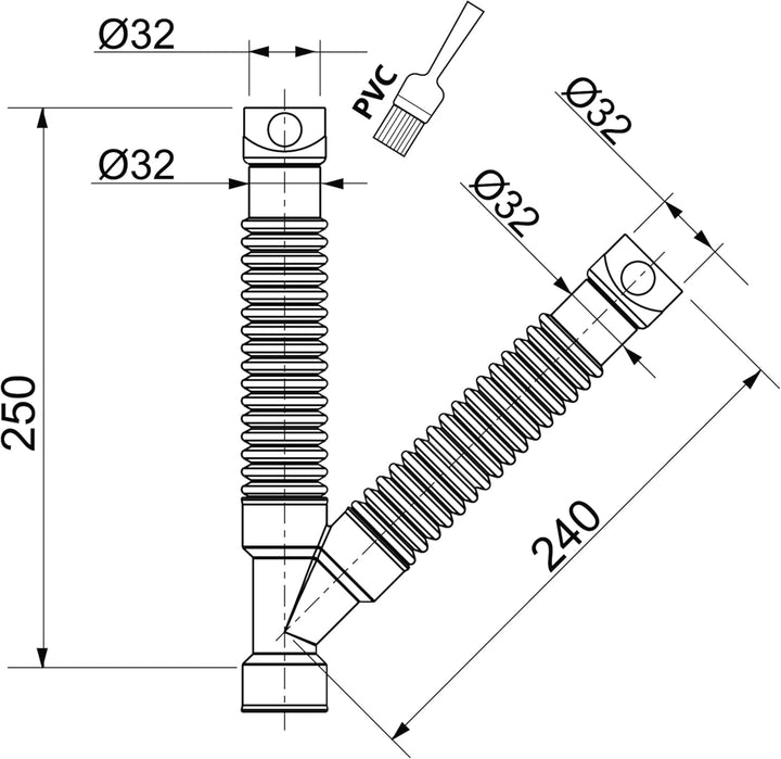 Wirquin 79012001 Magicoude Y-Verteiler Kleben, Durchmesser 32 mm
