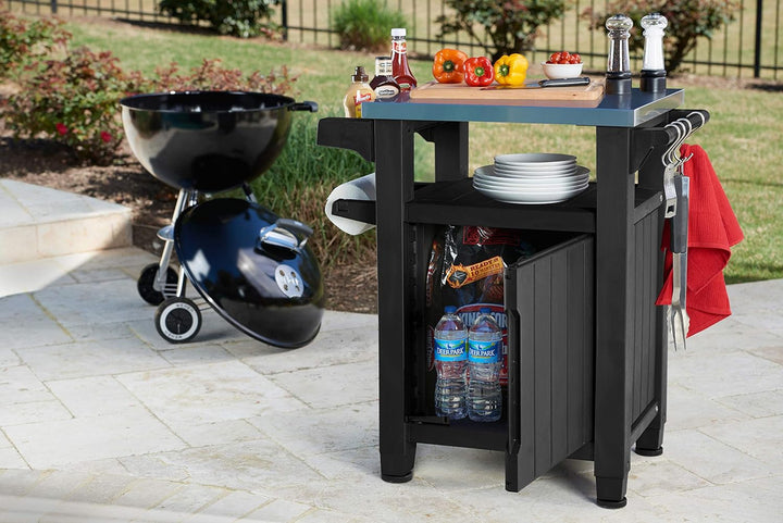 Keter BBQ Beistelltisch Unity & Rayen AA236 Schutzhülle für Grill, rechteckig, PEVA (Polyethylen-Vin