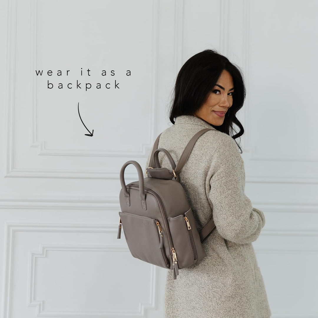 Ayla &amp; Co Mini-Tasche, Übergangs-Minimal-Wickeltasche, veganes Leder, mit erweiterbaren Taschen, int