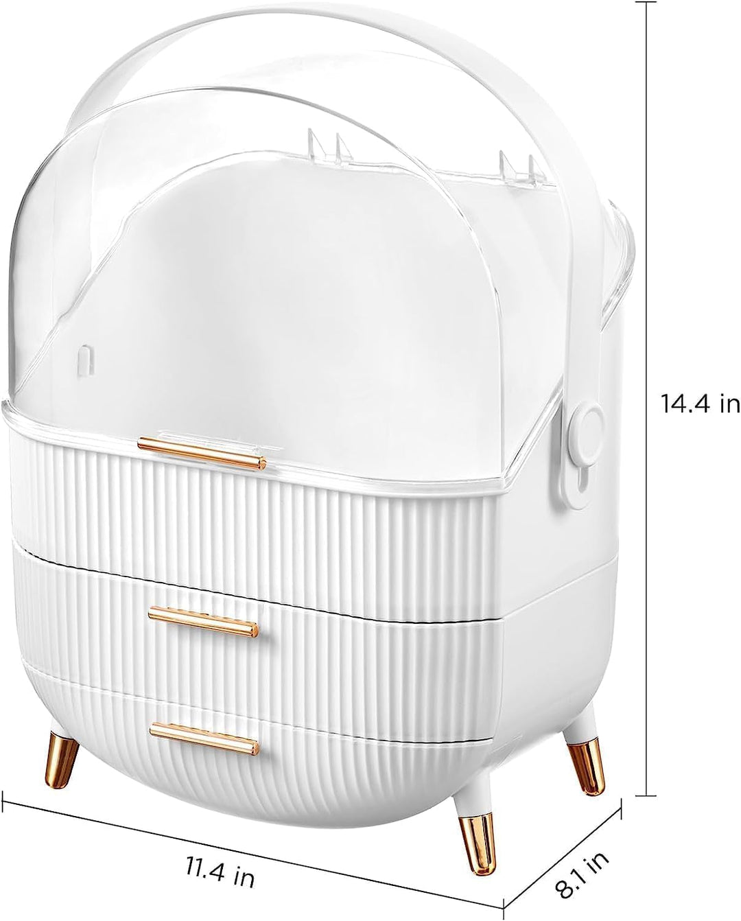 Kousee Make-up-Organizer, Hautpflege-Organizer, Kosmetik-Vitrine mit staubfreier Abdeckung, tragbare