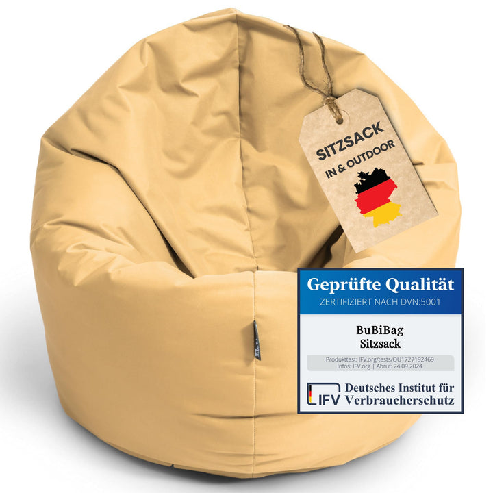 BuBiBag 2in1 Sitzsack L - XXL mit Füllung für Kinder &amp; Erwachsene, Gaming Beanbag &amp; Bodenkissen für