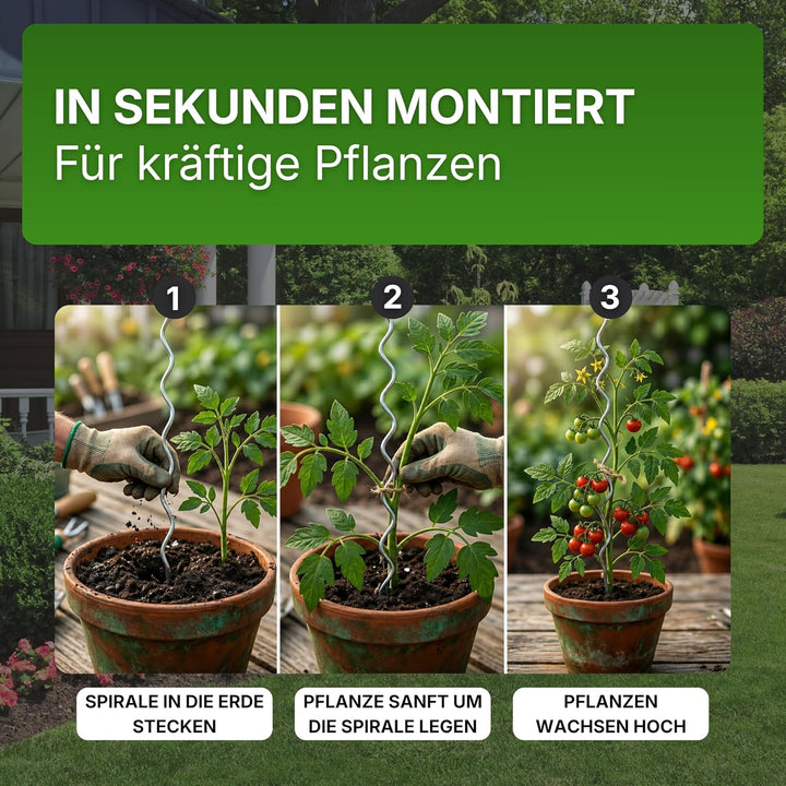 Gartenwelt Riegelsberger Tomatenspiralen Höhe 110 cm aus Stahl Ø 5,6 mm Tomatenspiralstäbe Ranke Pfl