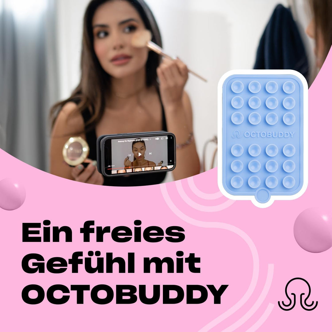 OCTOBUDDY Double - doppelseitige Silikon-Saugnapf Halterung fürs Handy - freihändige Saugnapfhalteru