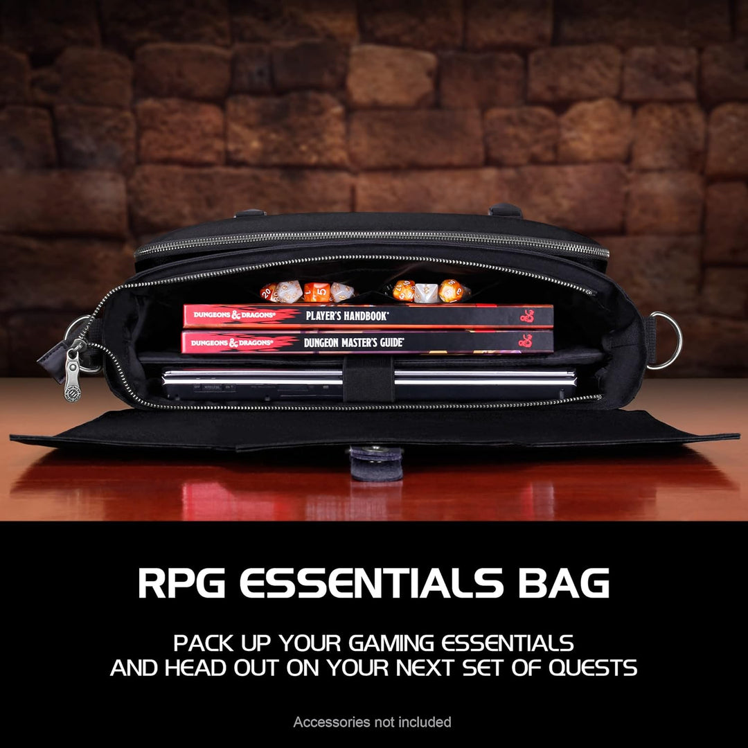 ENHANCE Player's Essentials DND-Tasche, Sammleredition - Umhängetasche aus Drachenhaut für 2–4 Büche