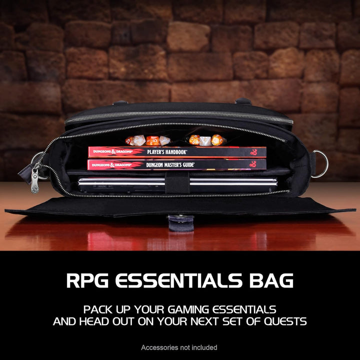 ENHANCE Player's Essentials DND-Tasche, Sammleredition - Umhängetasche aus Drachenhaut für 2–4 Büche